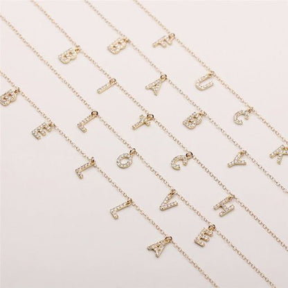 DIY Personalized Necklace With Zircon Letter Necklace